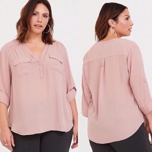Torrid 2X Harper Georgette Blush Pink Top …